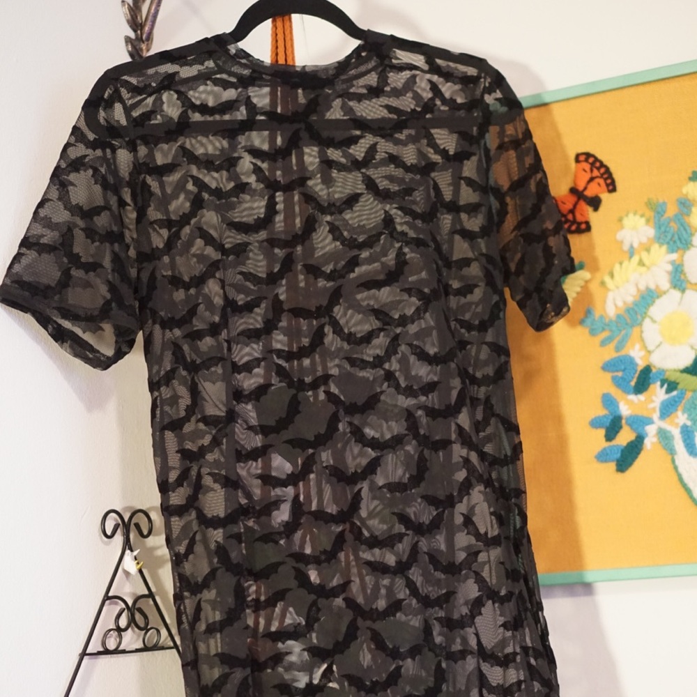 Mesh bat mini dress